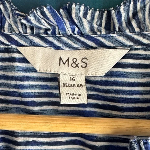 Pure 100 % Cotton Long Sleeve Blouse by M&S Collection - Picture 3 of 8